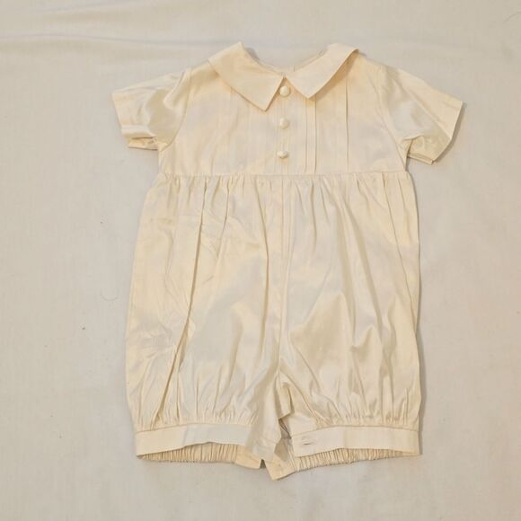 Boys vintage christening silk outfit